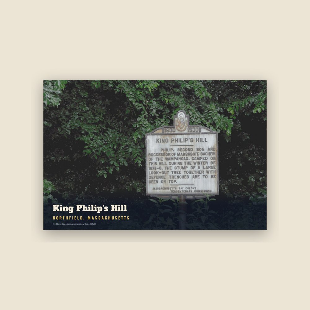 Northfield King Philip's Hill Postcard