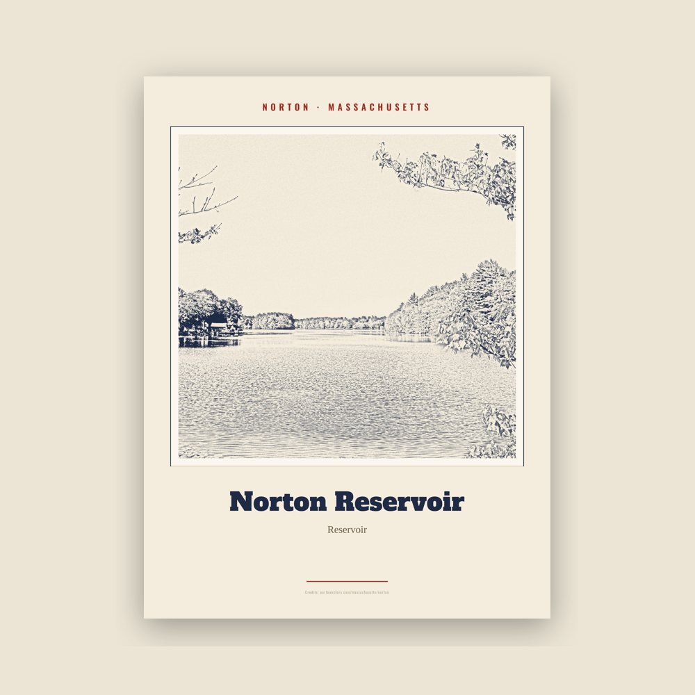 Norton Norton Reservoir Landmark Print