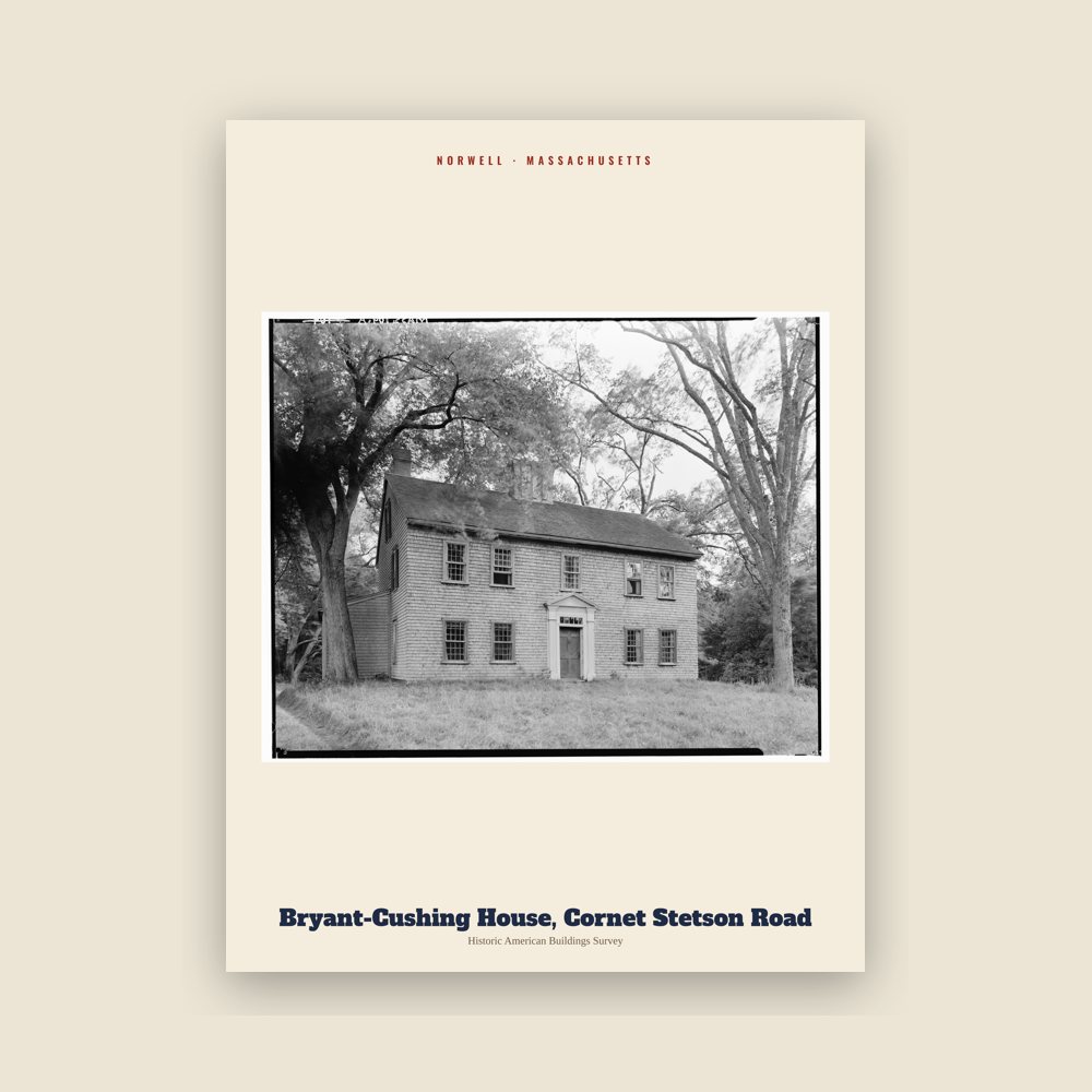 Norwell Bryant-Cushing House, Cornet Stetson Road Archive Print