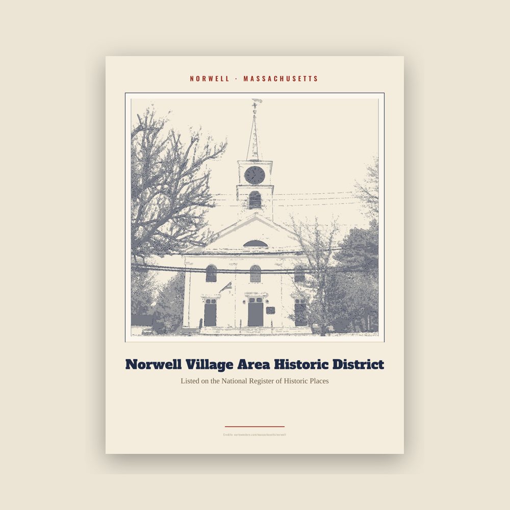 Norwell Norwell Village Area Historic District Landmark Print