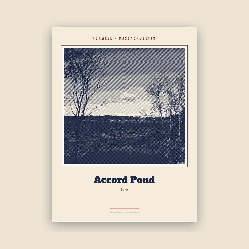 Norwell Accord Pond Landmark Print