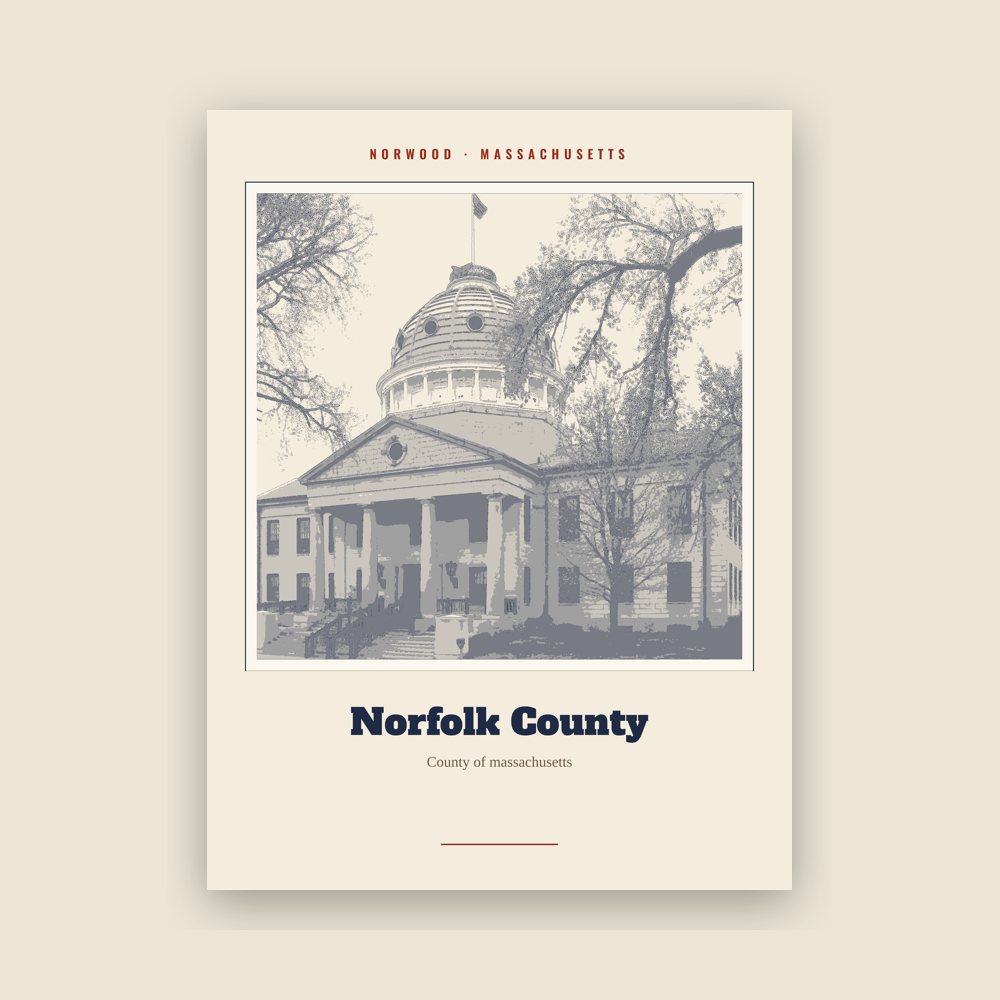 Norwood Norfolk County Landmark Print