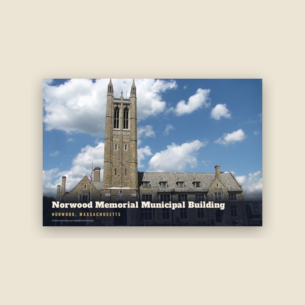 Norwood Norwood Memorial Municipal Building Postcard