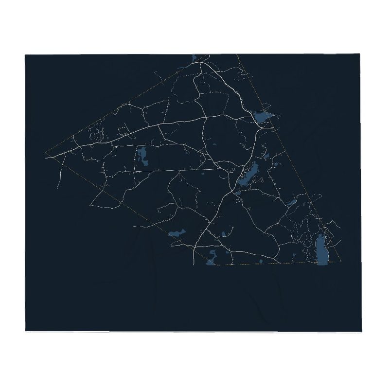 Oakham Street Map Throw Blanket