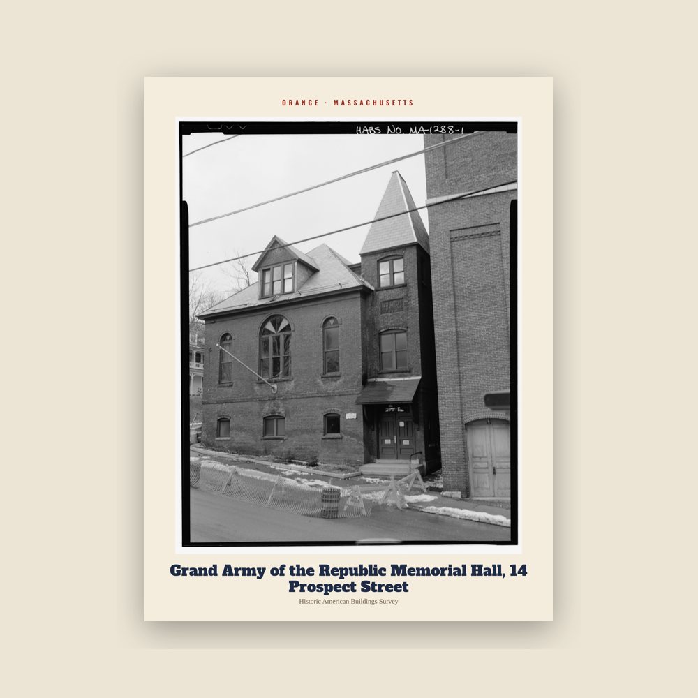 Orange Grand Army of the Republic Memorial Hall, 14 Prospect Street Archive Print