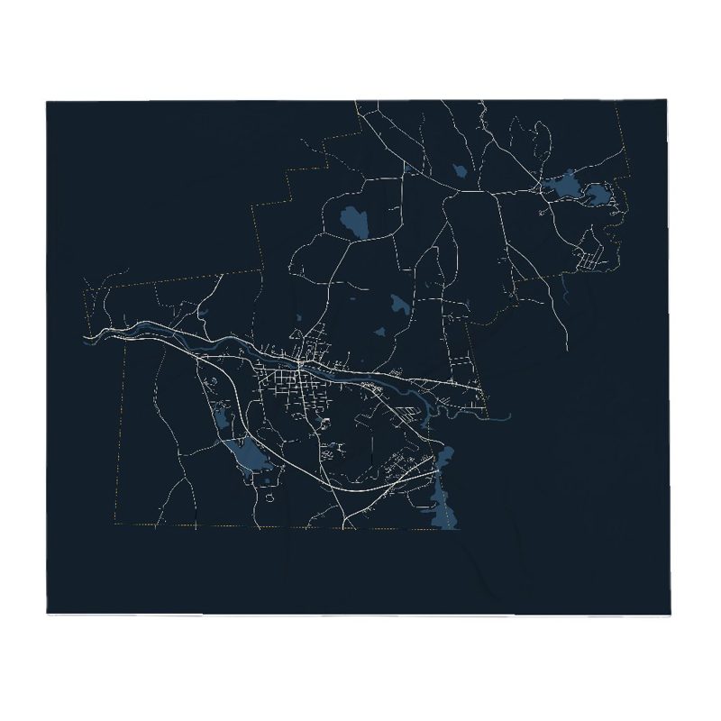 Orange Street Map Throw Blanket