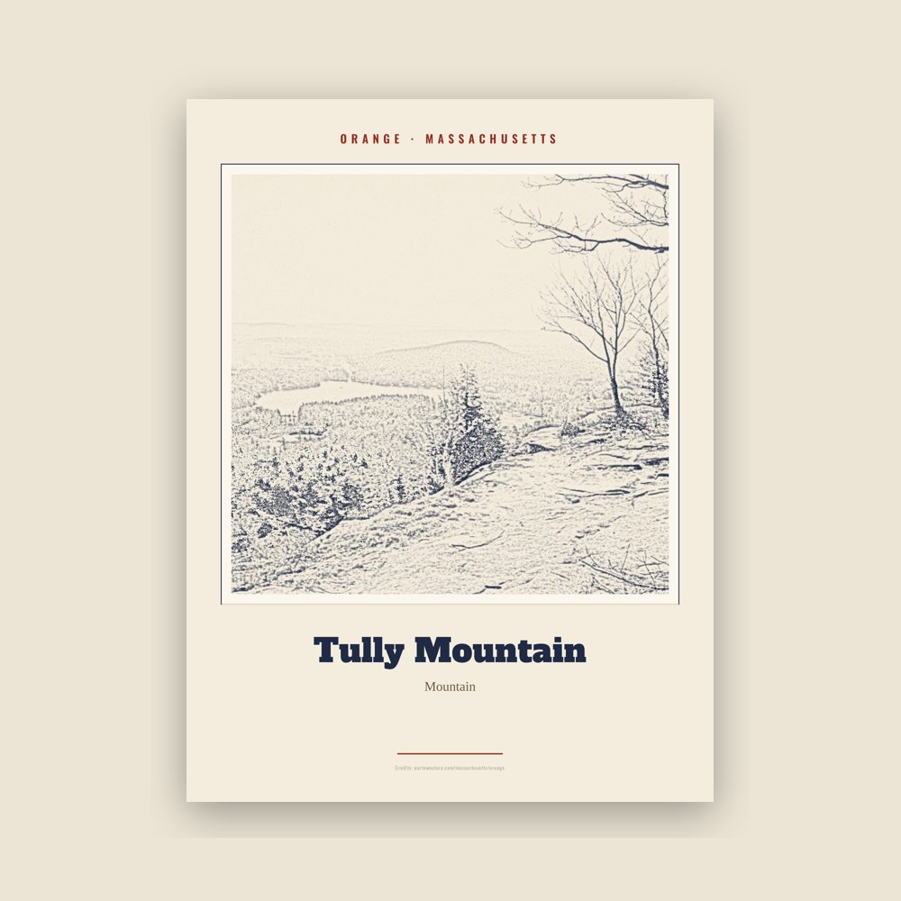 Orange Tully Mountain Landmark Print