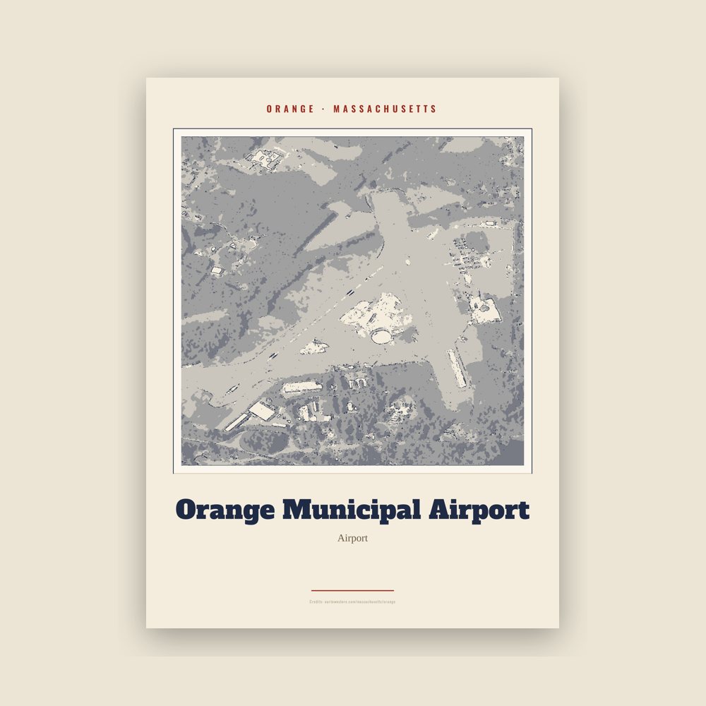 Orange Orange Municipal Airport Landmark Print