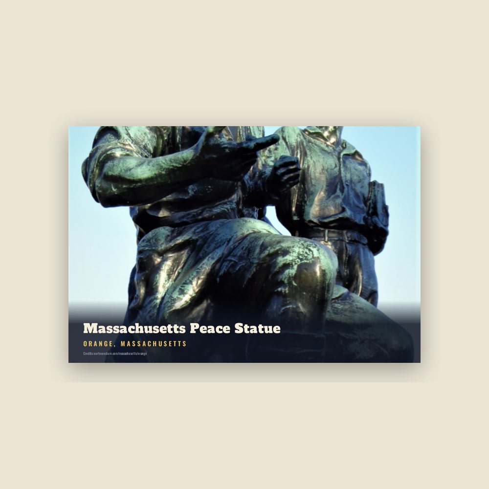 Orange Massachusetts Peace Statue Postcard