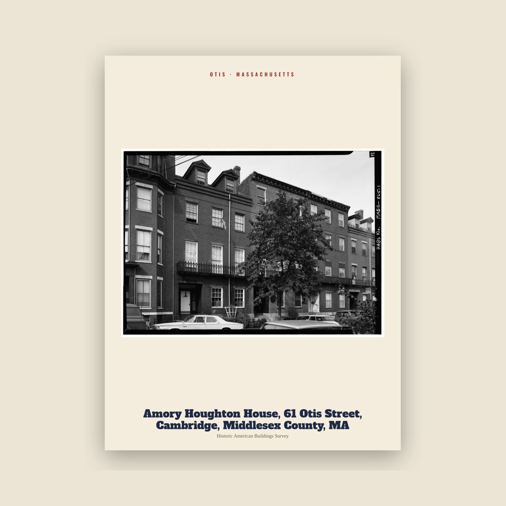 Otis Amory Houghton House, 61 Otis Street, Cambridge, Middlesex County, MA Archive Print