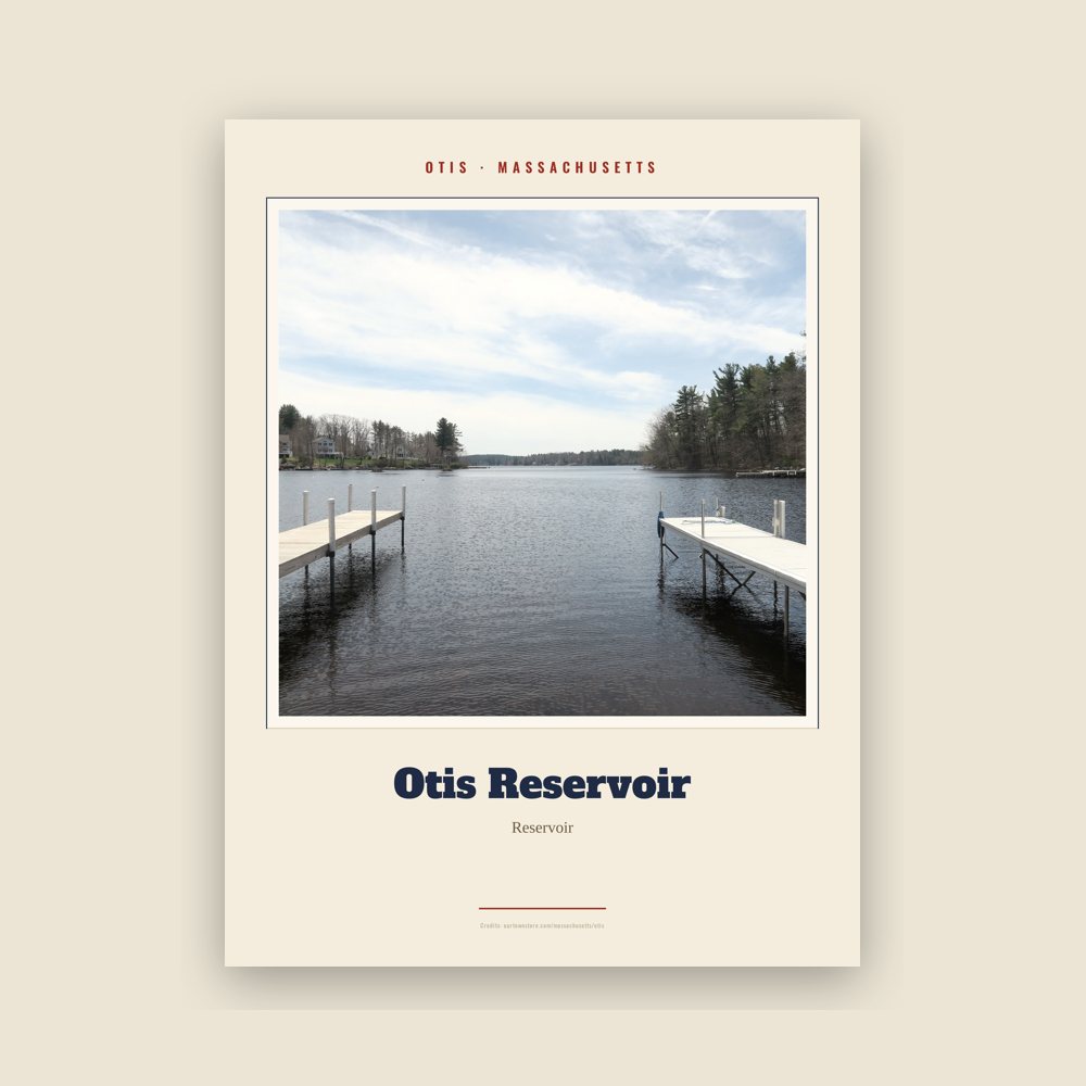 Otis Otis Reservoir Landmark Print