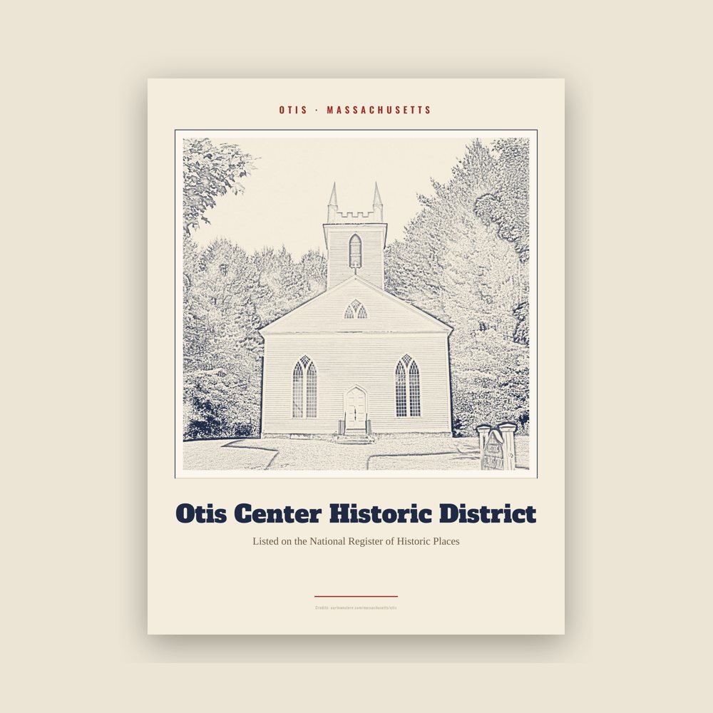 Otis Otis Center Historic District Landmark Print