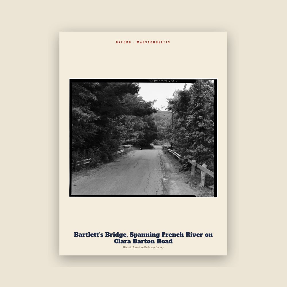 Oxford Bartlett's Bridge, Spanning French River on Clara Barton Road Archive Print