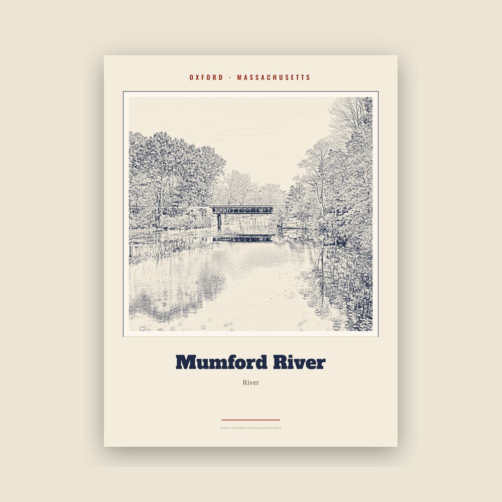 Oxford Mumford River Landmark Print