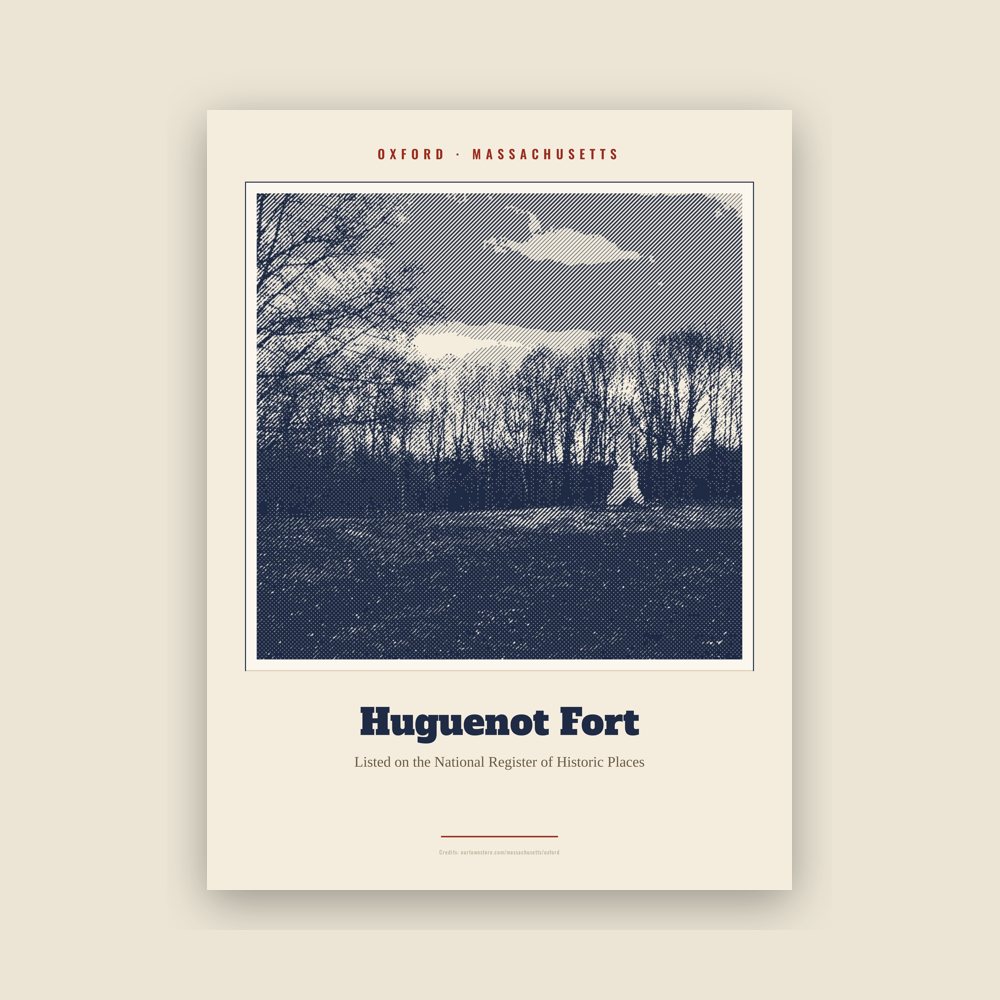 Oxford Huguenot Fort Landmark Print