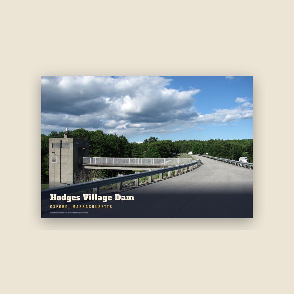 Oxford Hodges Village Dam Postcard