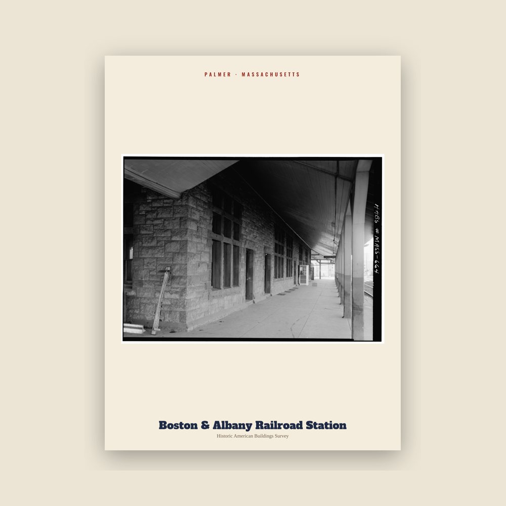 Palmer Boston & Albany Railroad Station Archive Print