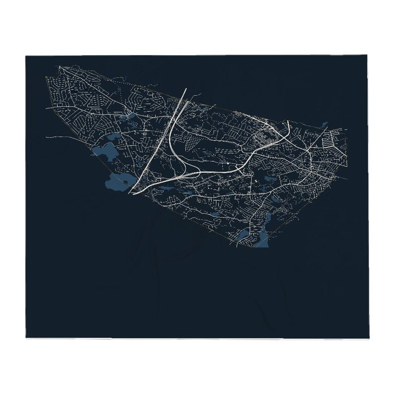 Peabody Street Map Throw Blanket