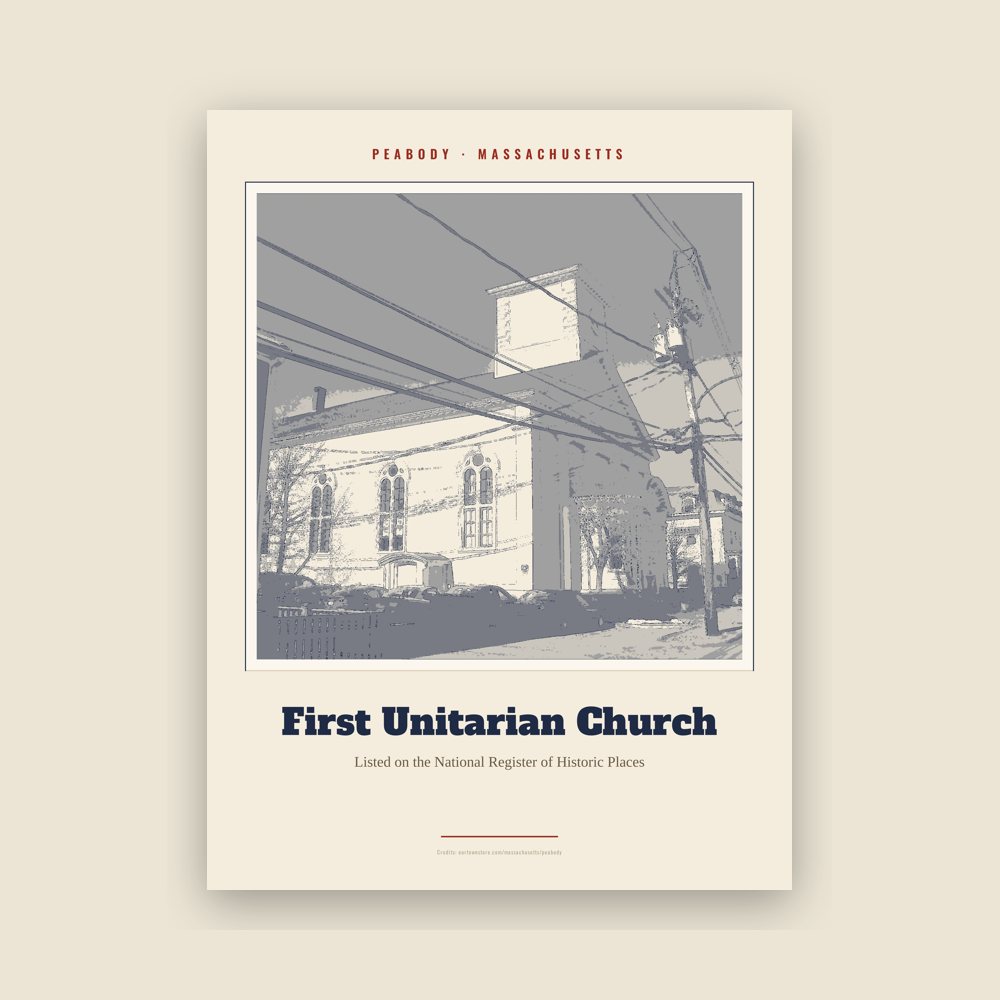 Peabody First Unitarian Church Landmark Print