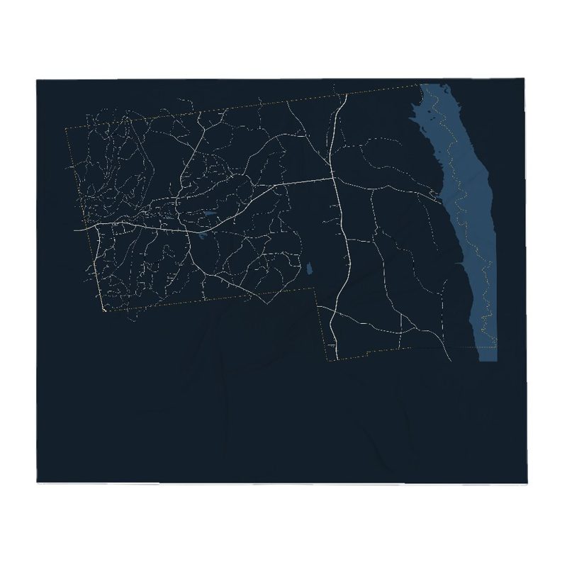 Pelham Street Map Throw Blanket