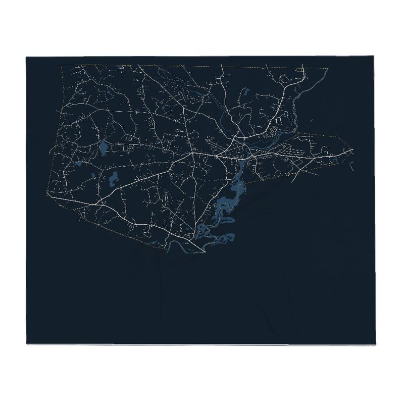 Pepperell Street Map Throw Blanket