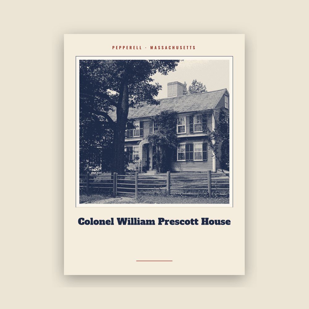 Pepperell Colonel William Prescott House Landmark Print