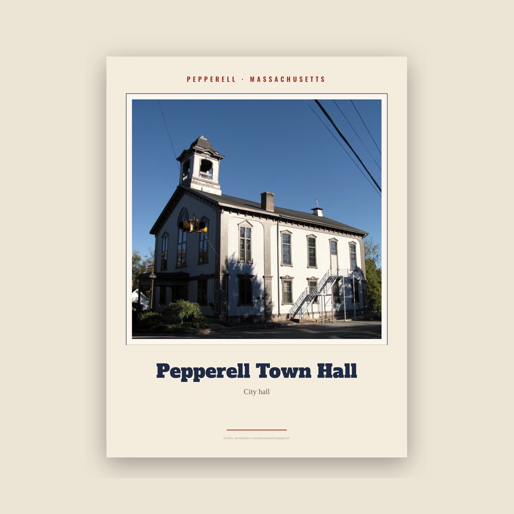 Pepperell Pepperell Town Hall Landmark Print