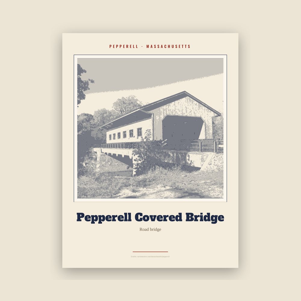 Pepperell Pepperell Covered Bridge Landmark Print