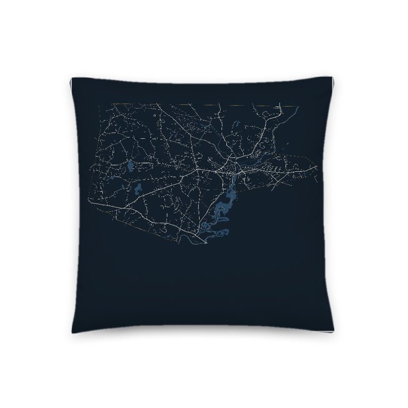 Pepperell Map Throw Pillow
