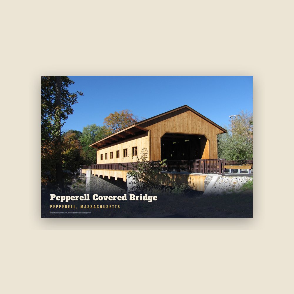 Pepperell Pepperell Covered Bridge Postcard