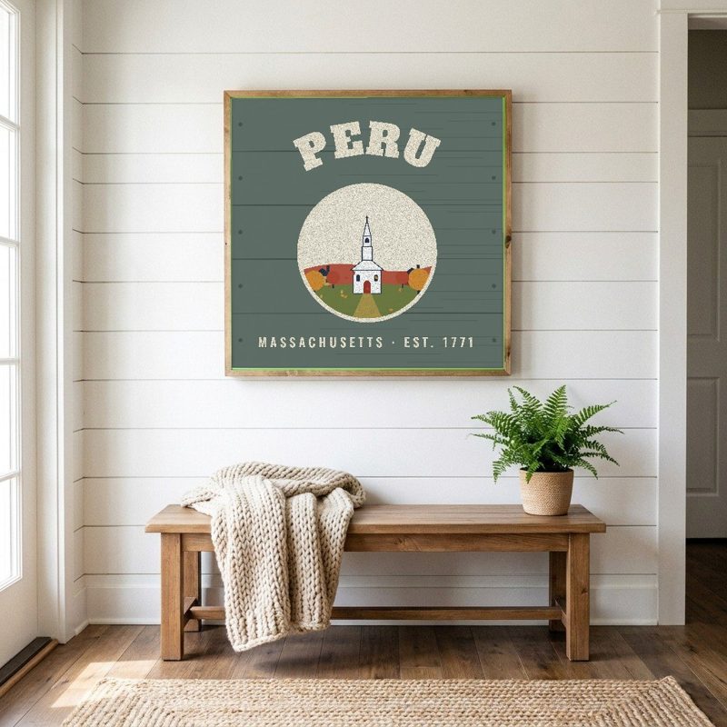 Peru Hometown Wood Sign