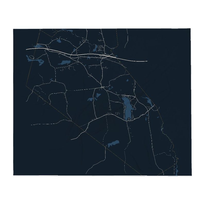 Phillipston Street Map Throw Blanket