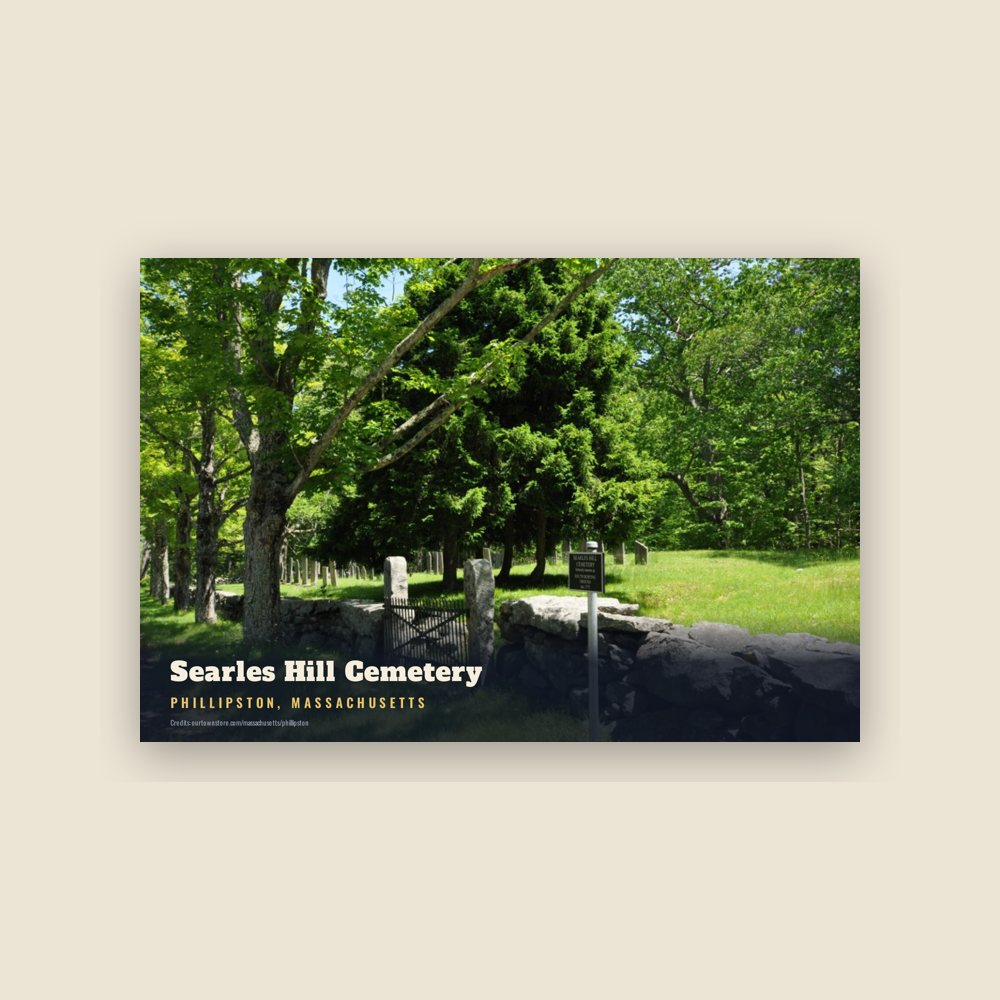Phillipston Searles Hill Cemetery Postcard