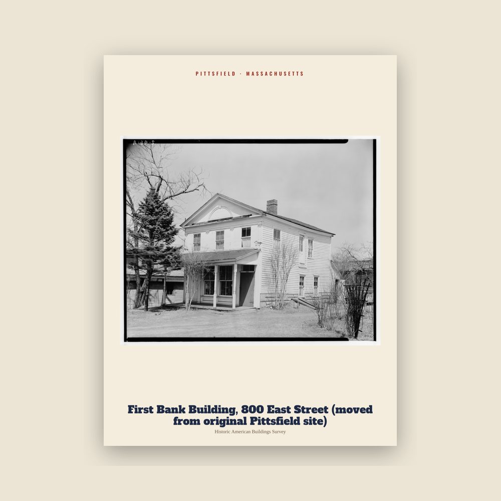 Pittsfield First Bank Building, 800 East Street (moved from original Pittsfield site) Archive Print