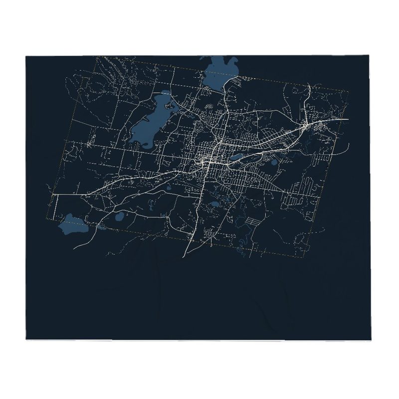 Pittsfield Street Map Throw Blanket