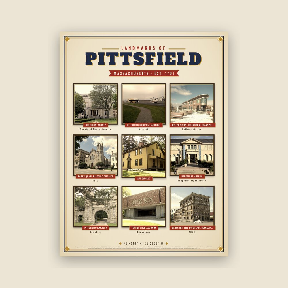 Pittsfield Landmarks Photo Poster
