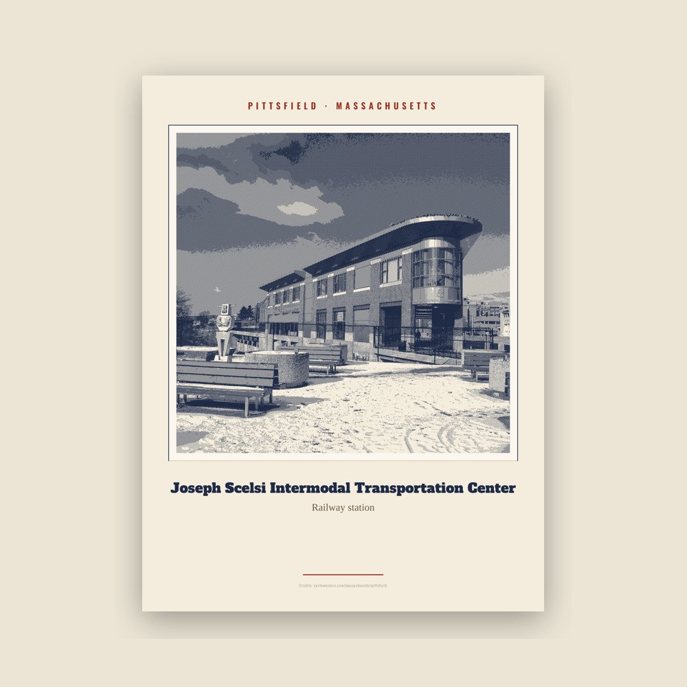 Pittsfield Joseph Scelsi Intermodal Transportation Center Landmark Print