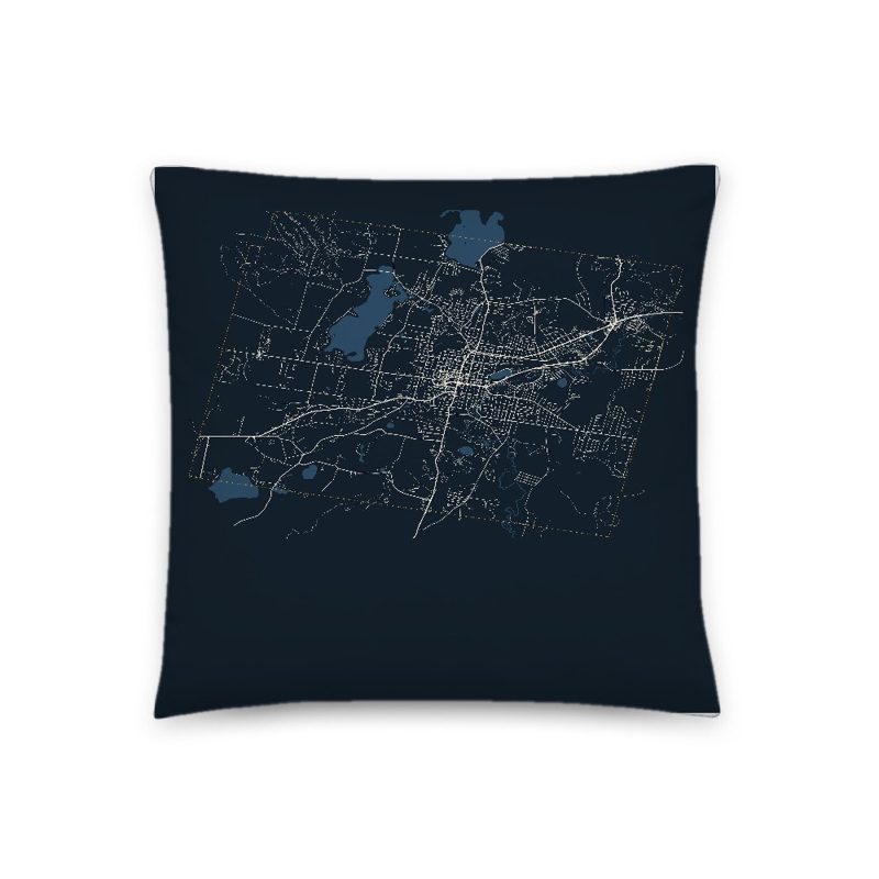 Pittsfield Map Throw Pillow