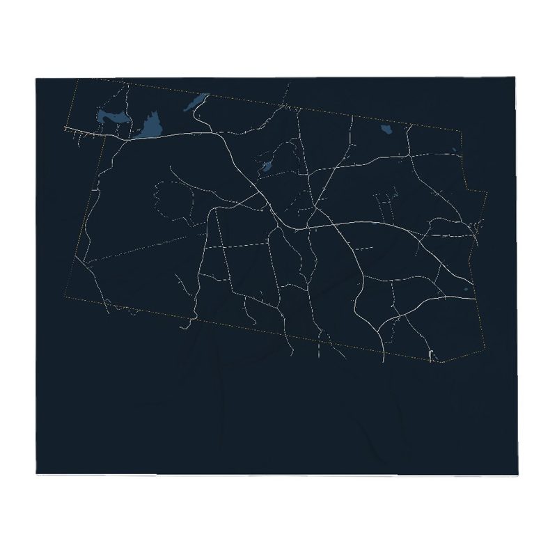 Plainfield Street Map Throw Blanket
