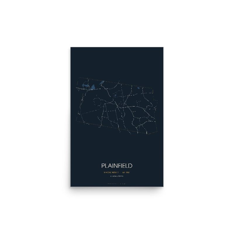 Plainfield Street Map Poster · Midnight