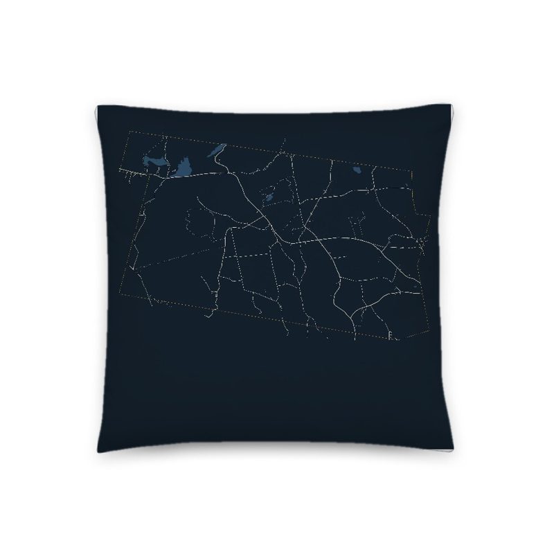 Plainfield Map Throw Pillow