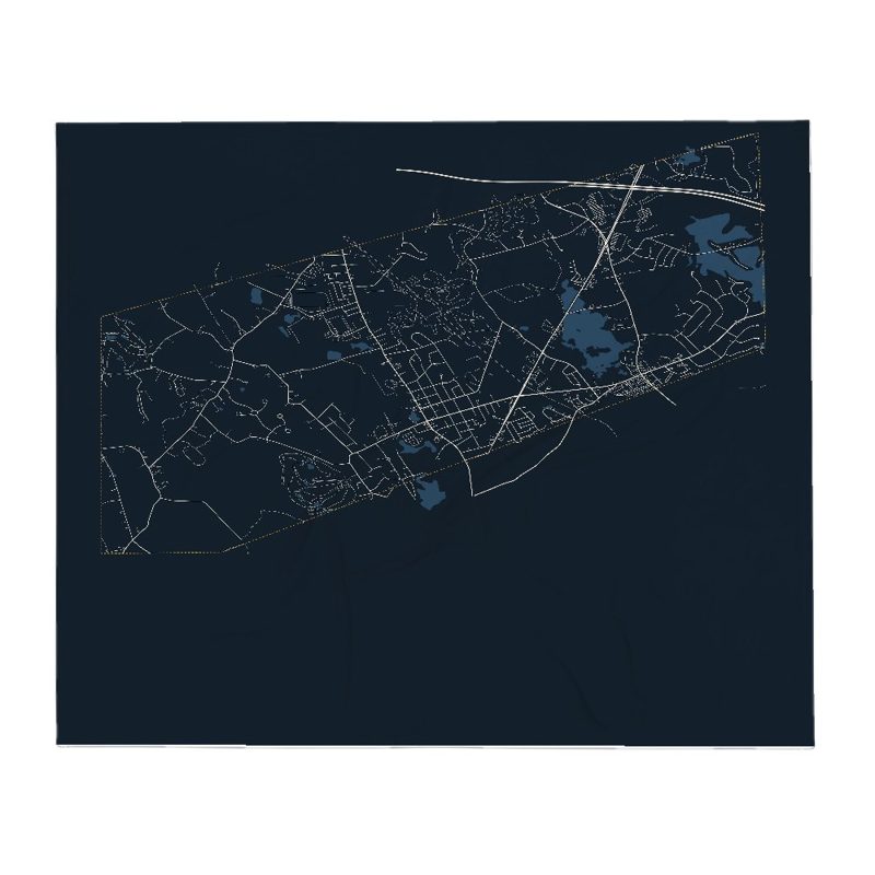 Plainville Street Map Throw Blanket