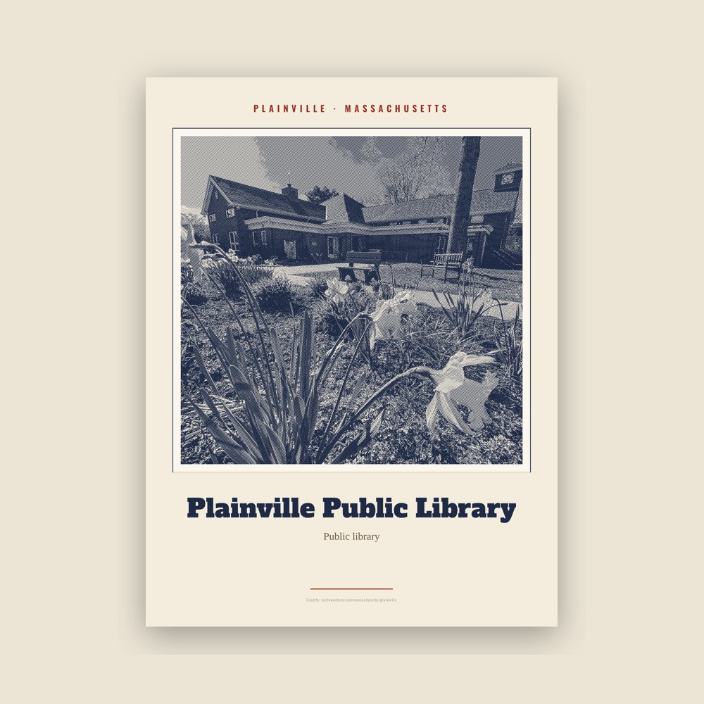 Plainville Plainville Public Library Landmark Print