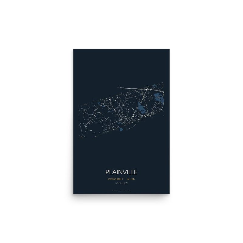 Plainville Street Map Poster · Midnight