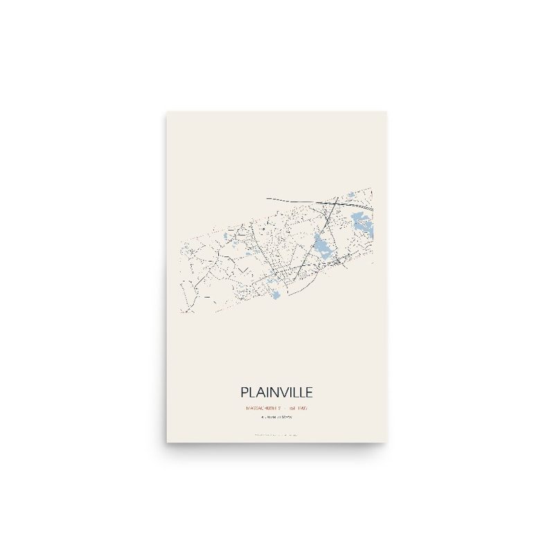Plainville Street Map Poster · Linen