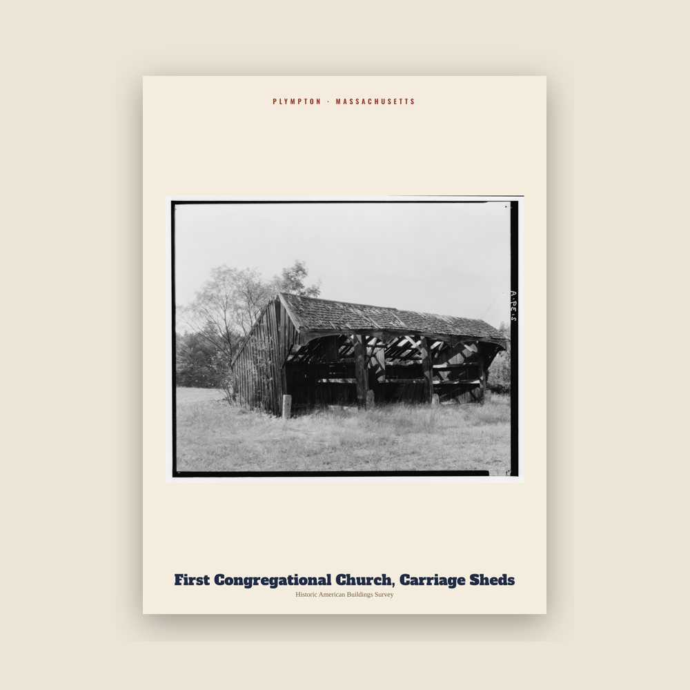 Plympton First Congregational Church, Carriage Sheds Archive Print