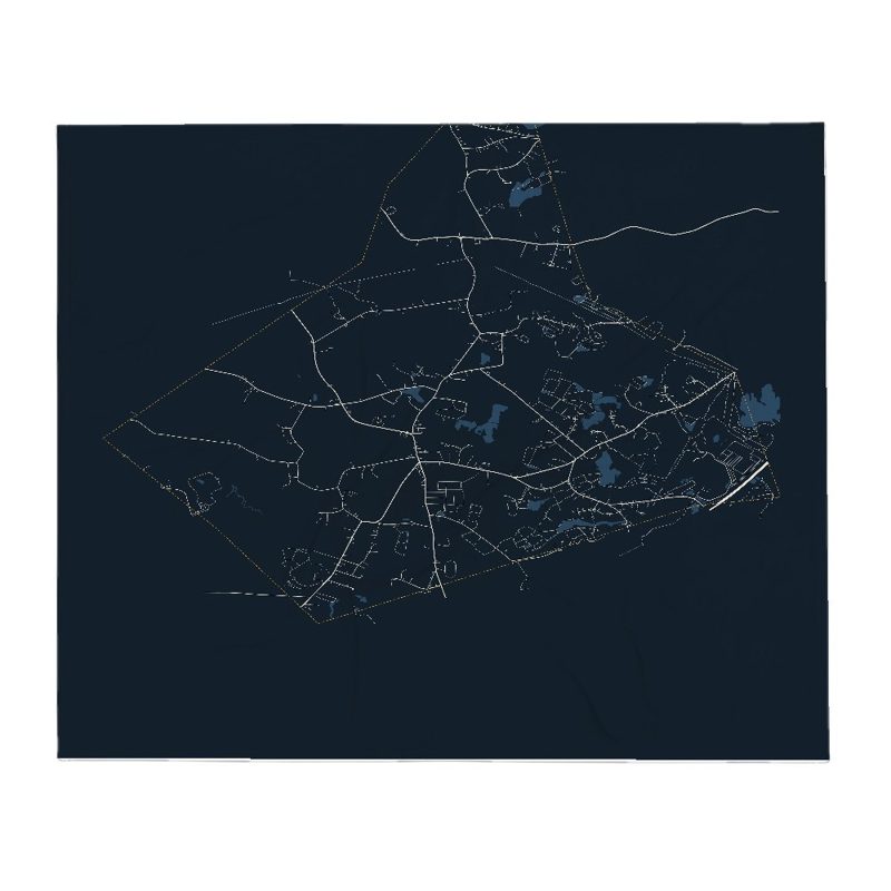 Plympton Street Map Throw Blanket