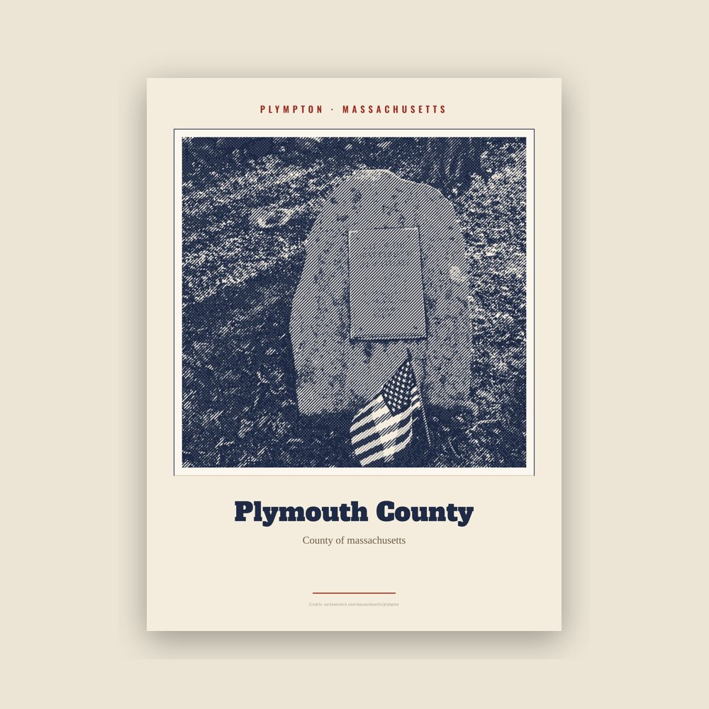 Plympton Plymouth County Landmark Print