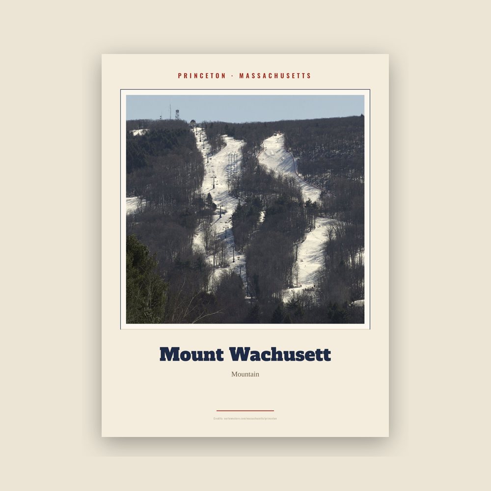 Princeton Mount Wachusett Landmark Print