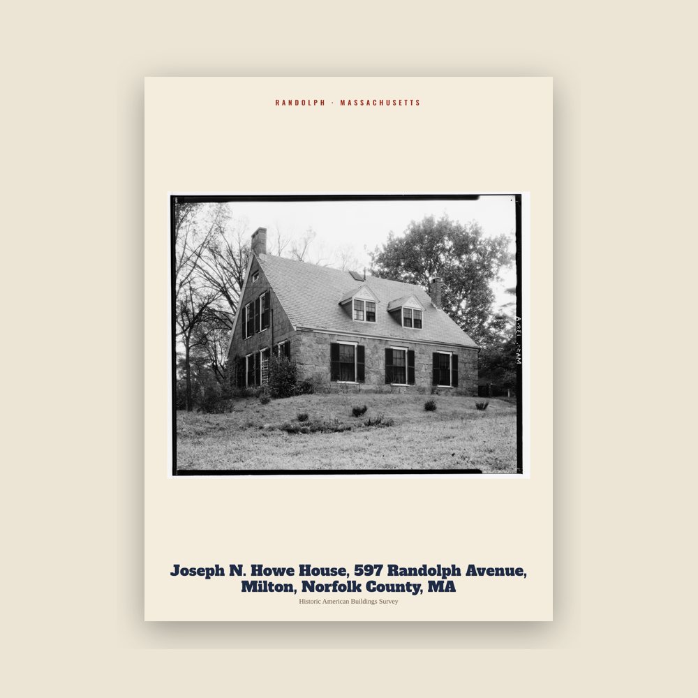 Randolph Joseph N. Howe House, 597 Randolph Avenue, Milton, Norfolk County, MA Archive Print